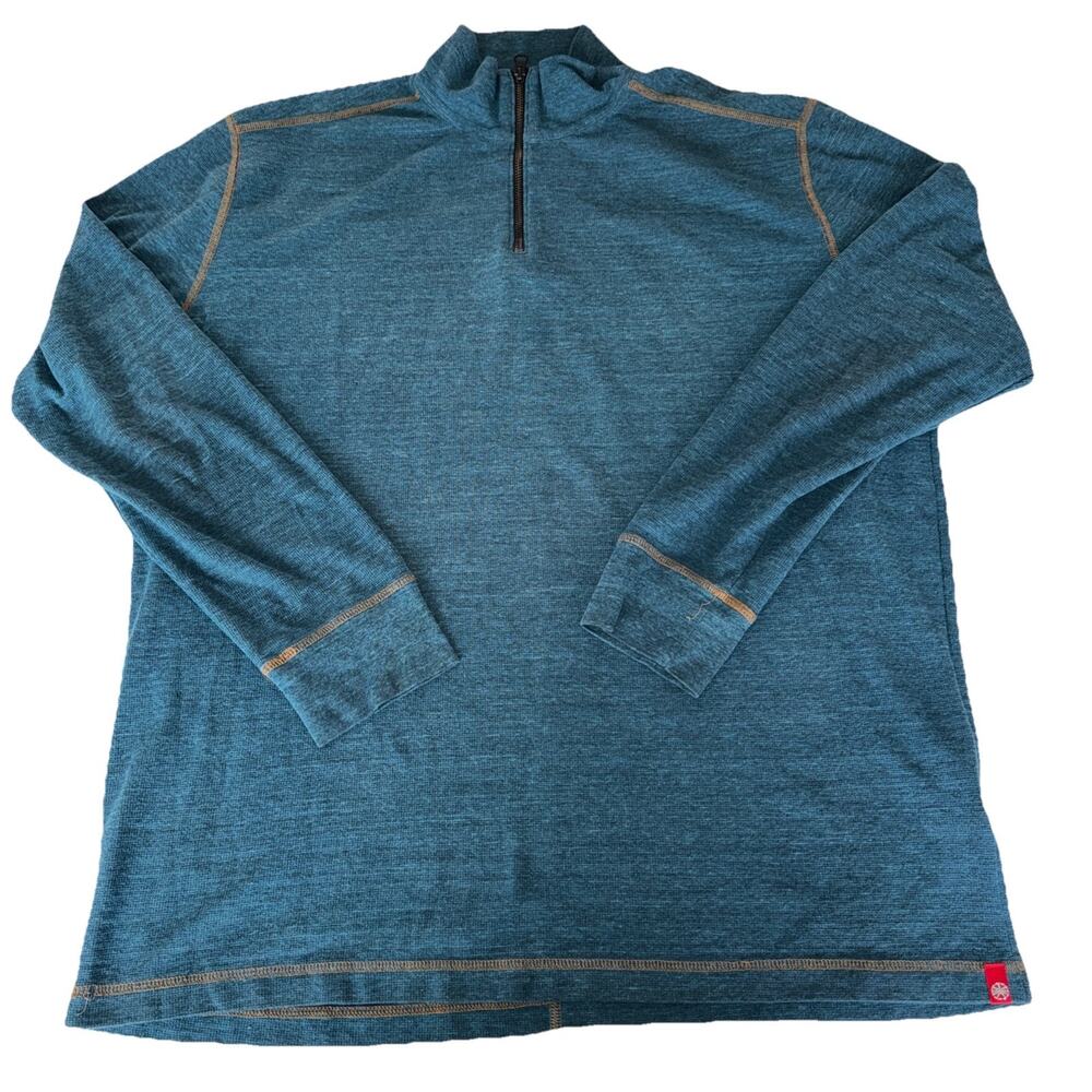 AGAVE Sweater Mens XXL Blue 1/4 Zip Julias Casual Pullover Preppy USA